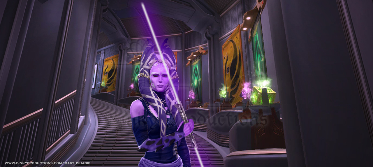 Trylia with lightsaber in Temple v2 (w).jpg